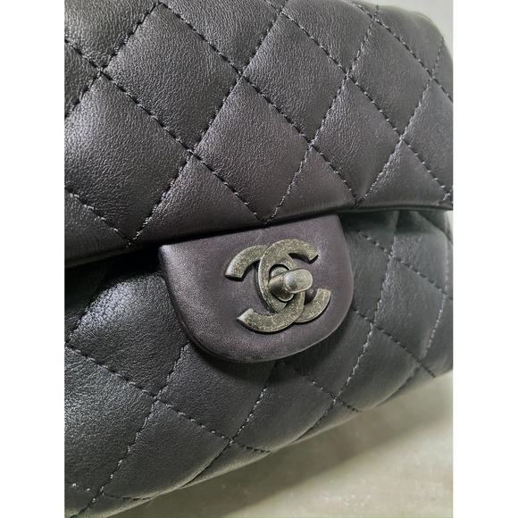 CHANEL Black Leather Drawstring Backpack - Picture 6 of 9